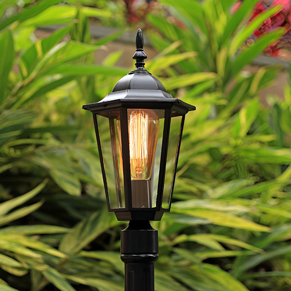 RAVENSCROFT CLASSIC BLACK PATHWAY LANTERN WITH WATERPROOF E27 LED