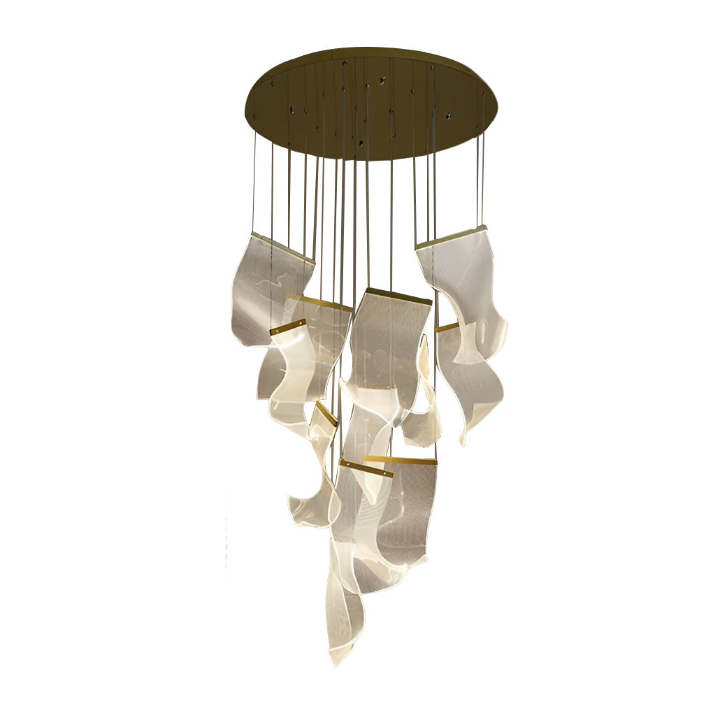 FELSTED CURVATURE ACRYLIC LED CHANDELIER WITH GRADUAL DIMMING
