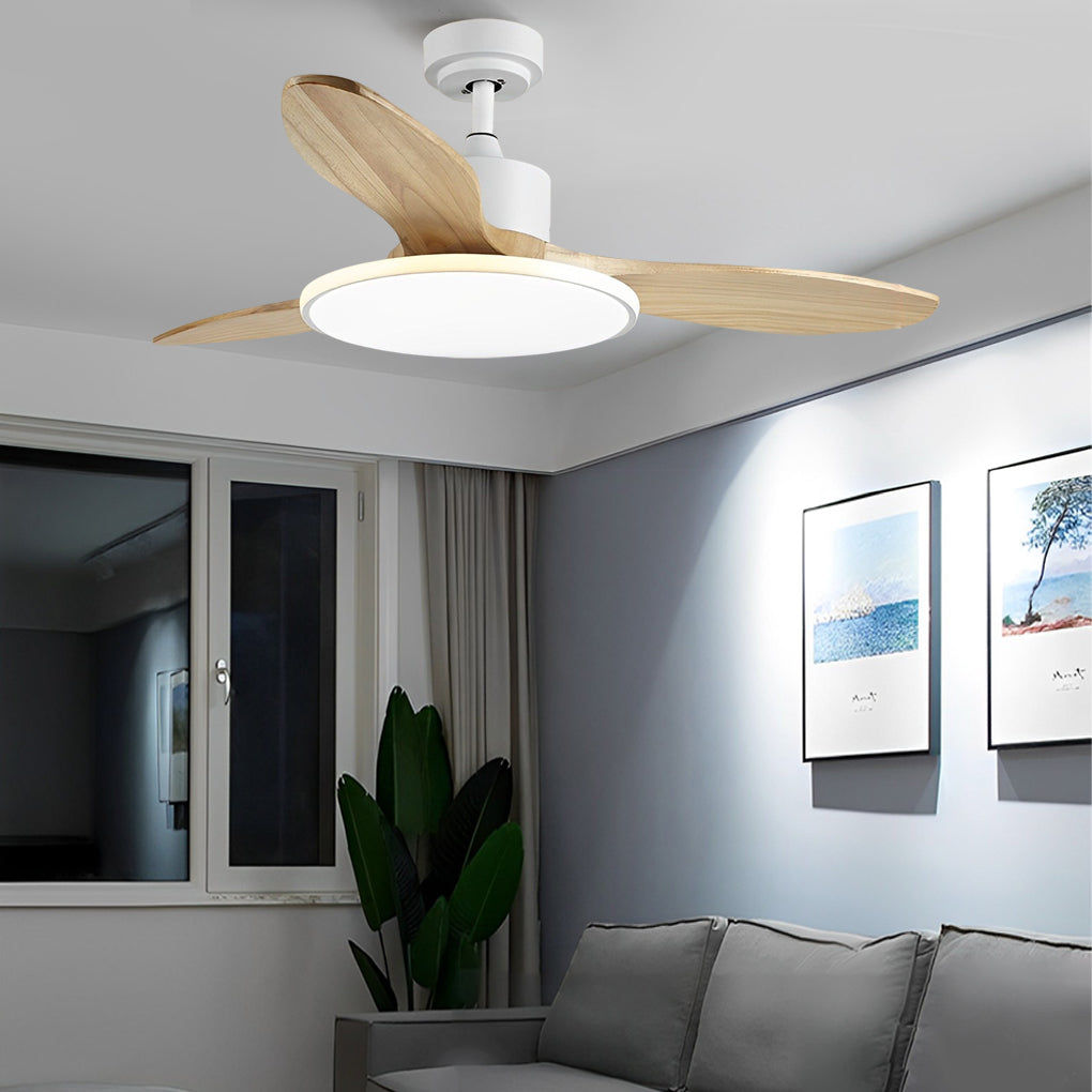 WINDSOR WOODEN TRIO DIMMER CEILING FAN LIGHT WITH REMOTE