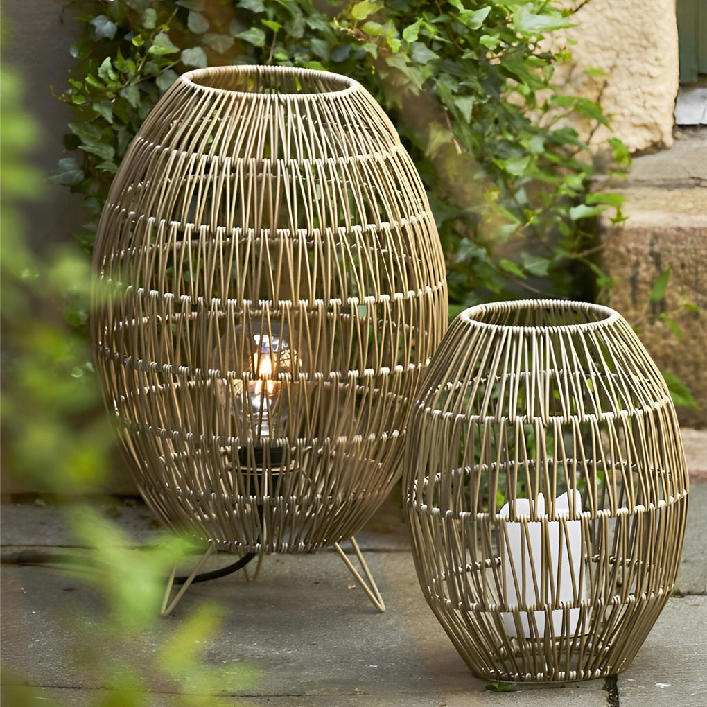 WINTHORPE WOVEN RATTAN OVAL OUTDOOR LANTERN