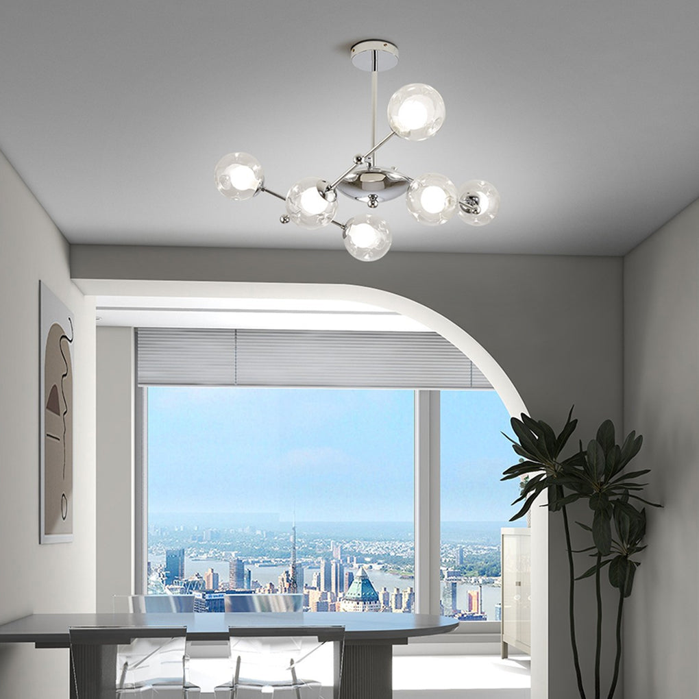 WHITBY TRIO DIMMER GLASS ORB CHANDELIER