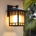 WINTHORPE SQUARE YELLOW GLASS OUTDOOR WALL LANTERN