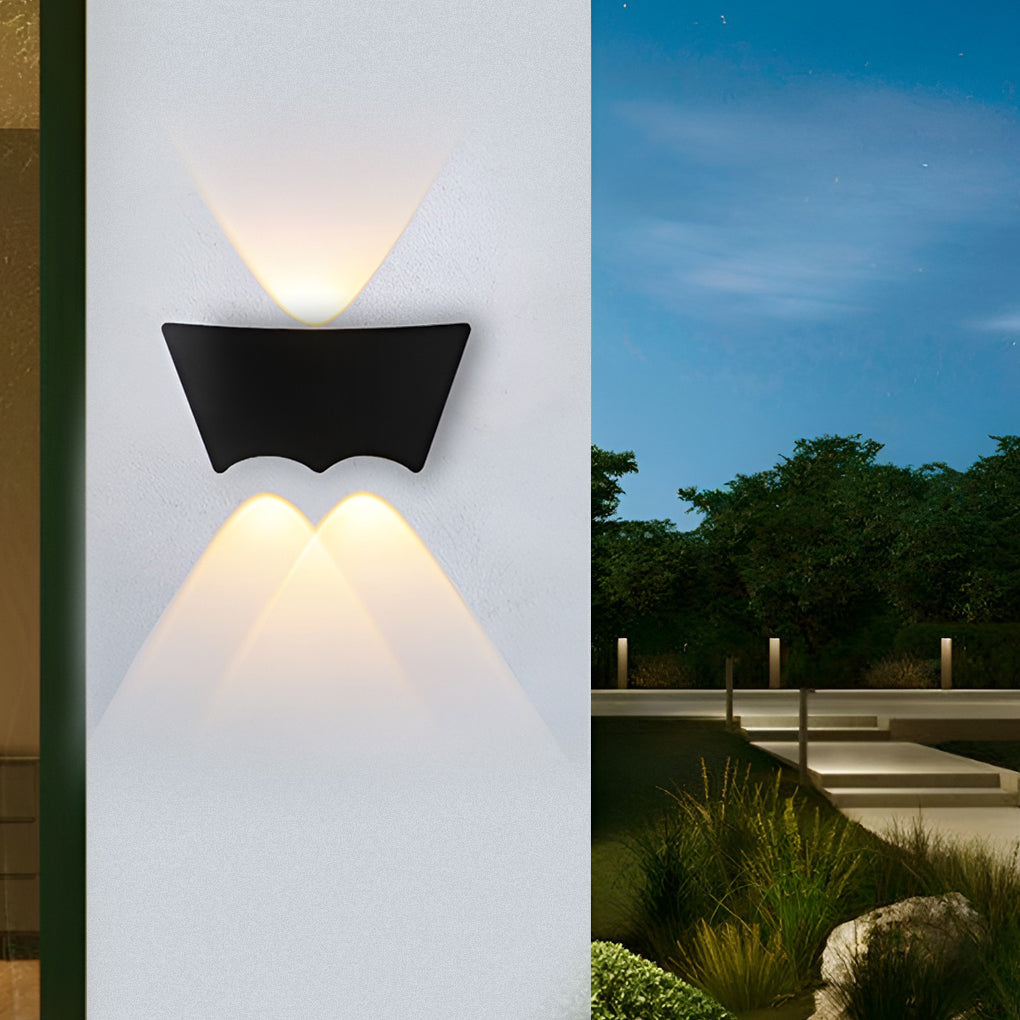 RAVENHALL WATERPROOF LED WALL SCONCE WITH DUAL LIGHTING EFFECTS