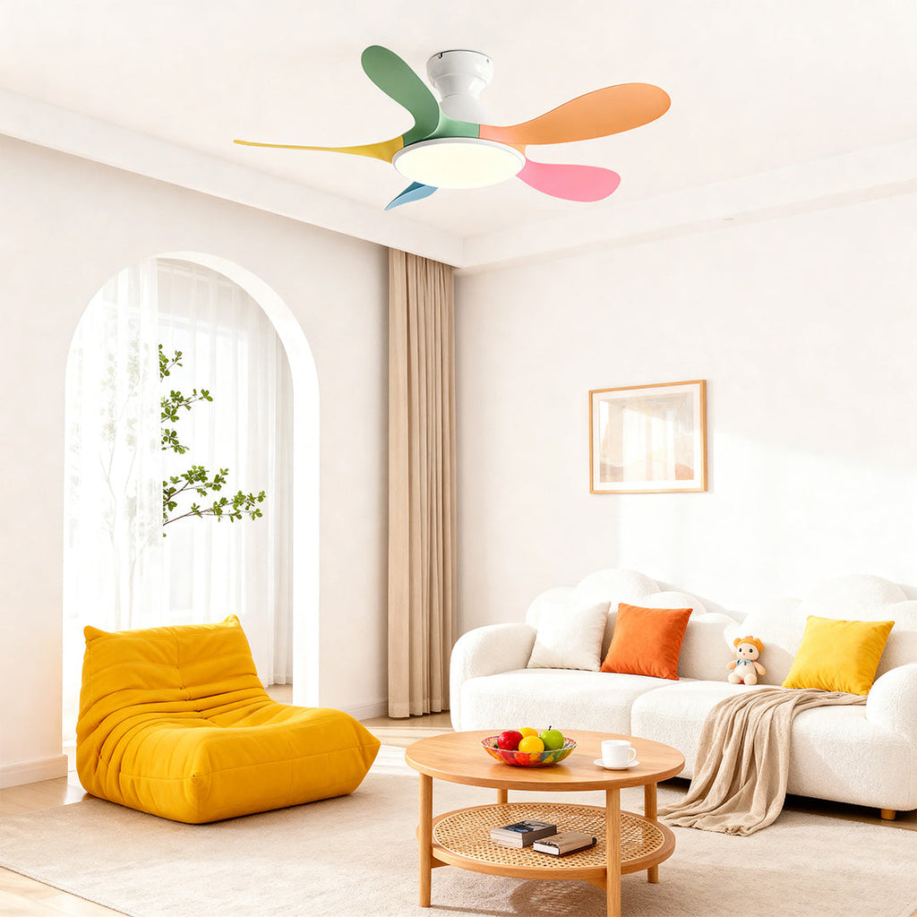 WINTHORPE FIVE-BLADE CEILING LIGHT FAN WITH ABS BLADES AND METAL FRAME