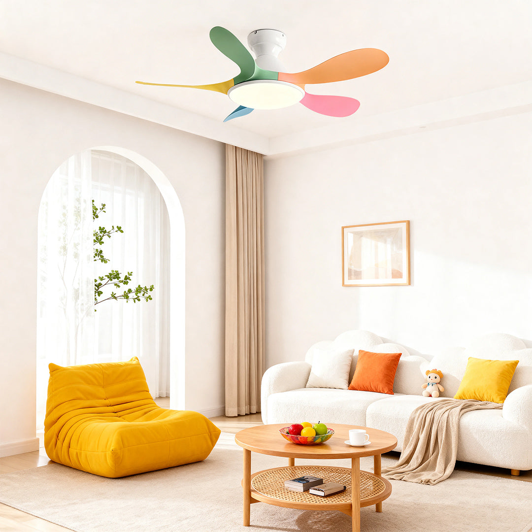 WINTHORPE FIVE-BLADE CEILING LIGHT FAN WITH ABS BLADES AND METAL FRAME