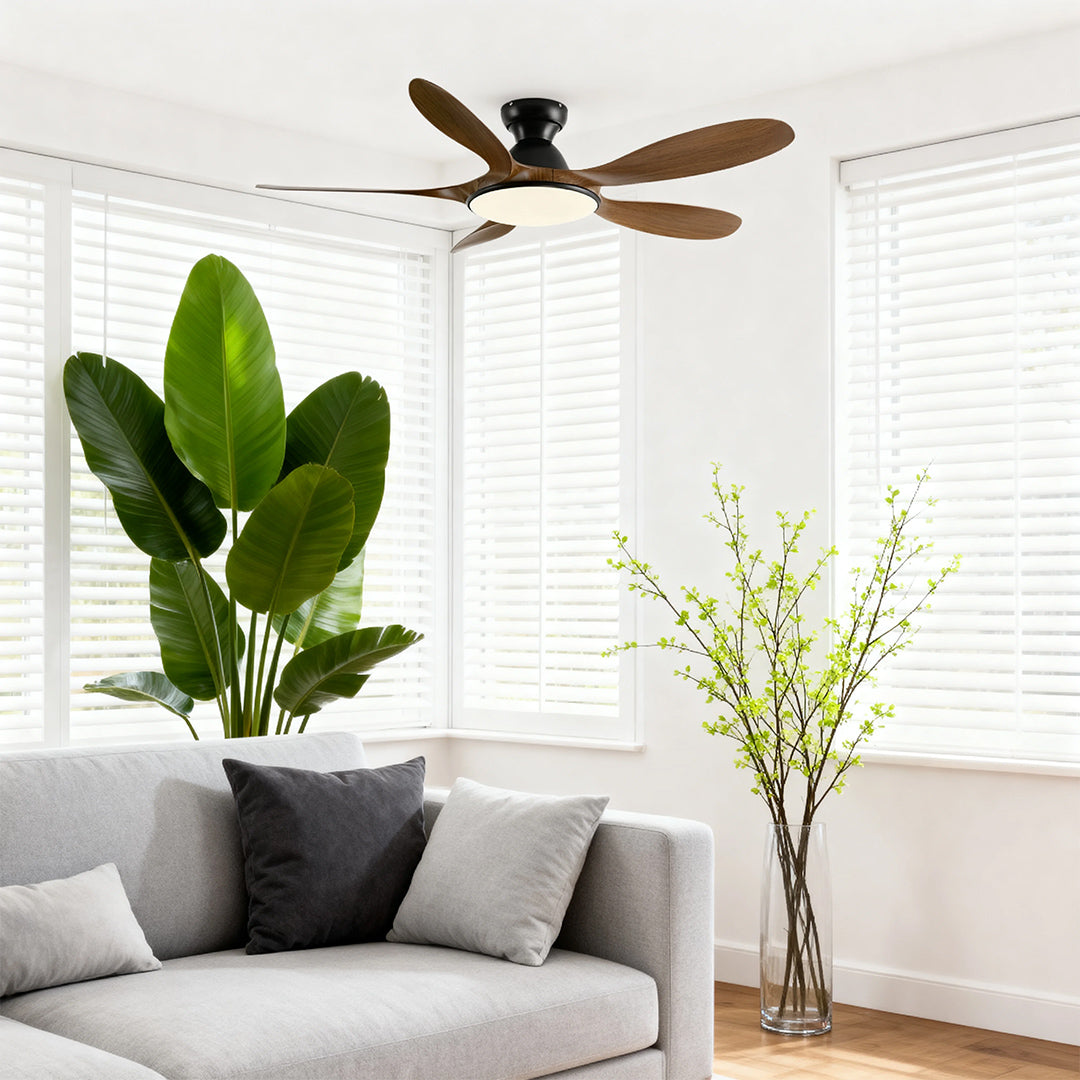 WINTHORPE FIVE-BLADE CEILING LIGHT FAN WITH ABS BLADES AND METAL FRAME