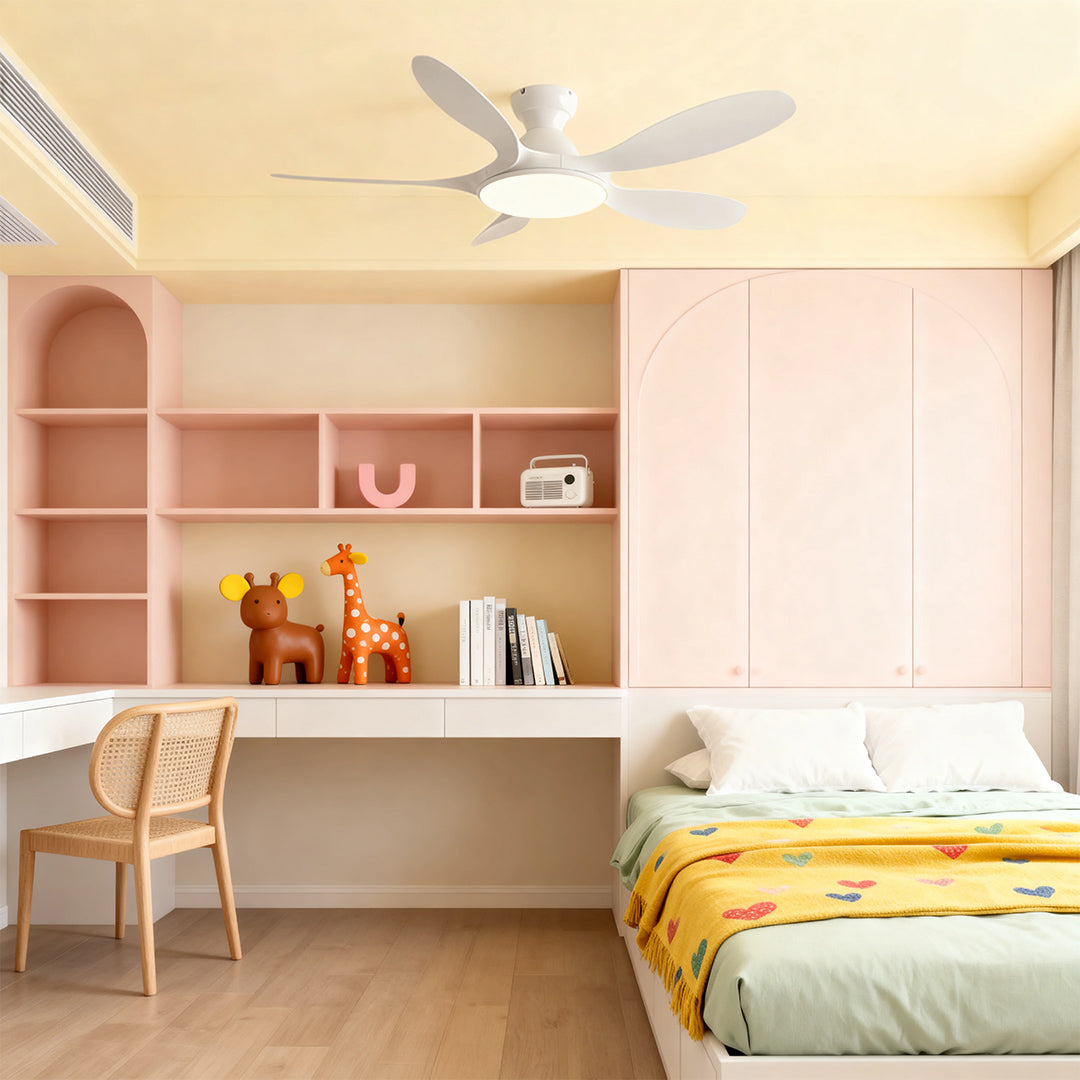 WINTHORPE FIVE-BLADE CEILING LIGHT FAN WITH ABS BLADES AND METAL FRAME
