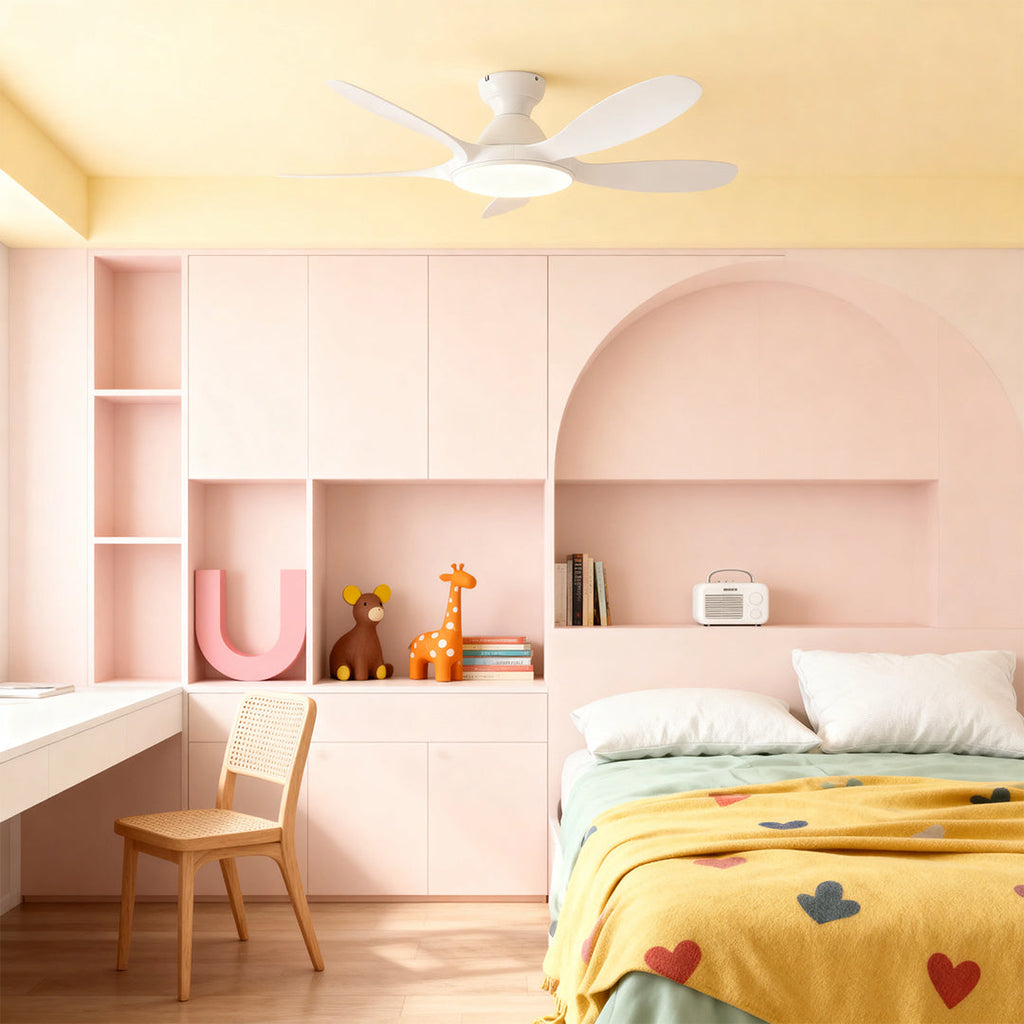 WINTHORPE FIVE-BLADE CEILING LIGHT FAN WITH ABS BLADES AND METAL FRAME