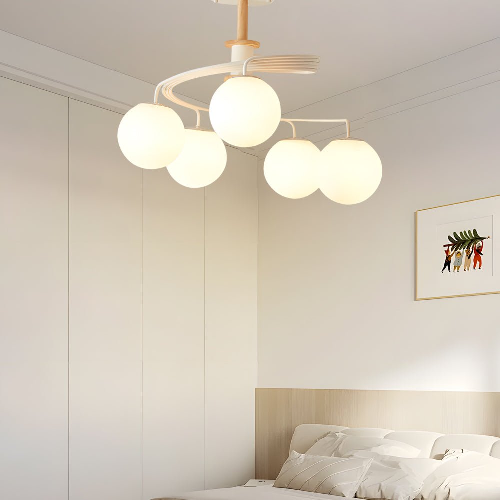WINTERBOURNE SPIRAL GLASS ORB SEMI-FLUSH CEILING LUMINAIRE