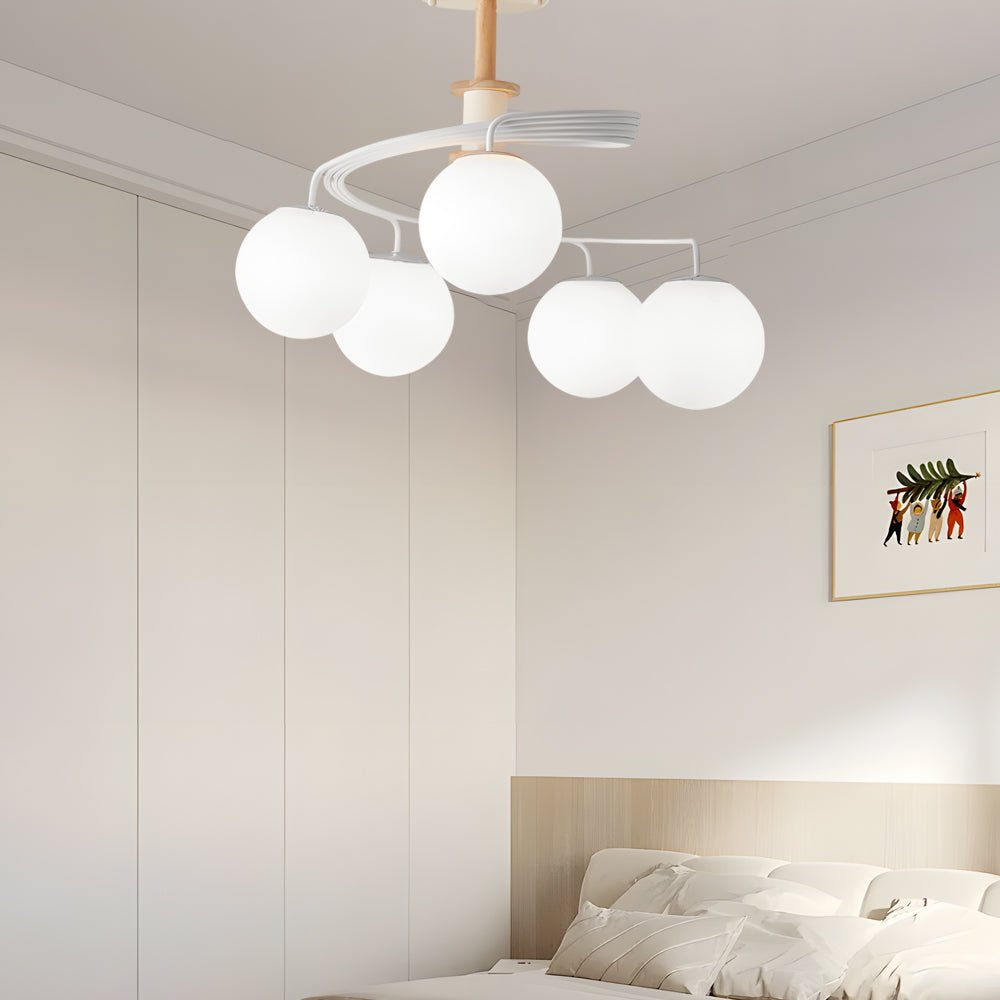 WINTERBOURNE SPIRAL GLASS ORB SEMI-FLUSH CEILING LUMINAIRE
