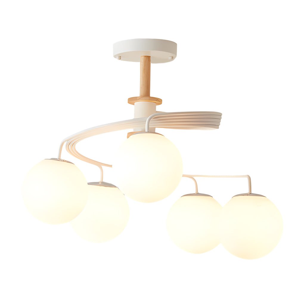 WINTERBOURNE SPIRAL GLASS ORB SEMI-FLUSH CEILING LUMINAIRE