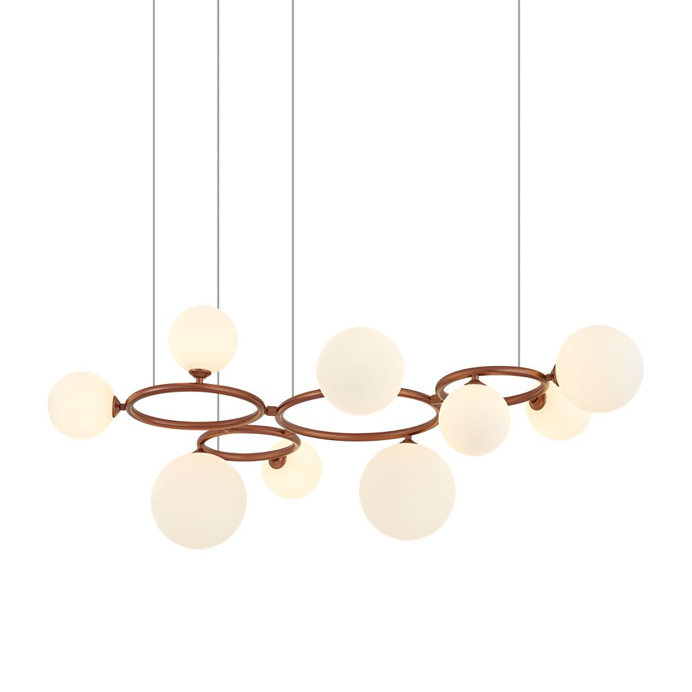 WILLOUGHBY SPHERE 5-BULB DIMMABLE CHANDELIER"  
2. "FENWICK TRIO-LEVEL GLASS ORB LIGHTING FIXTURE"  
3. "CHARLESTON 9-BULB CONTEMPORARY GLASS PENDANT"  
4. "HASTINGS CIRCULAR 7-LIGHT GLASS CHANDELIER"  
5. "BRIDGEMAN ROUNDEL DIMMABLE CHANDELIER WITH GLASS