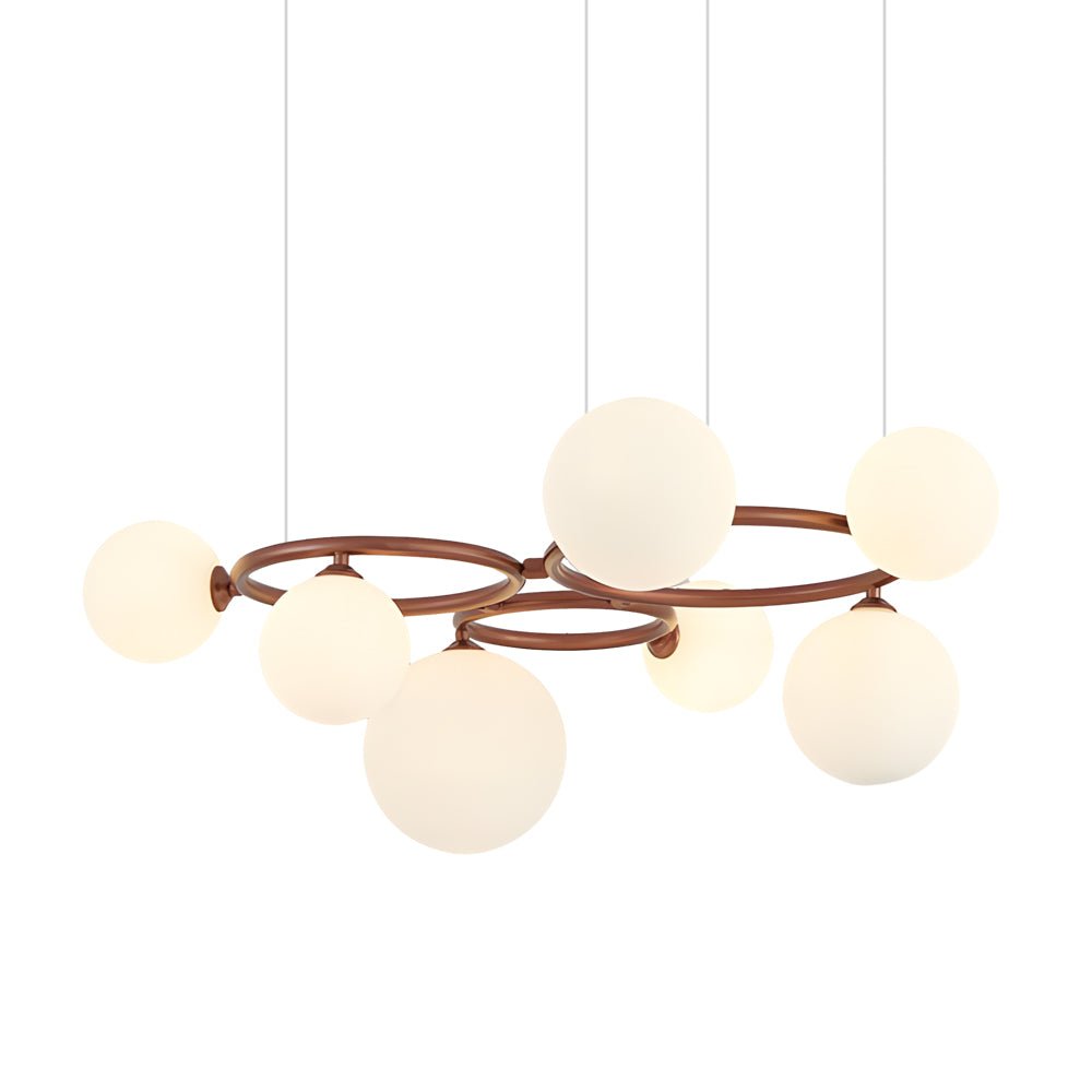 WILLOUGHBY SPHERE 5-BULB DIMMABLE CHANDELIER"  
2. "FENWICK TRIO-LEVEL GLASS ORB LIGHTING FIXTURE"  
3. "CHARLESTON 9-BULB CONTEMPORARY GLASS PENDANT"  
4. "HASTINGS CIRCULAR 7-LIGHT GLASS CHANDELIER"  
5. "BRIDGEMAN ROUNDEL DIMMABLE CHANDELIER WITH GLASS