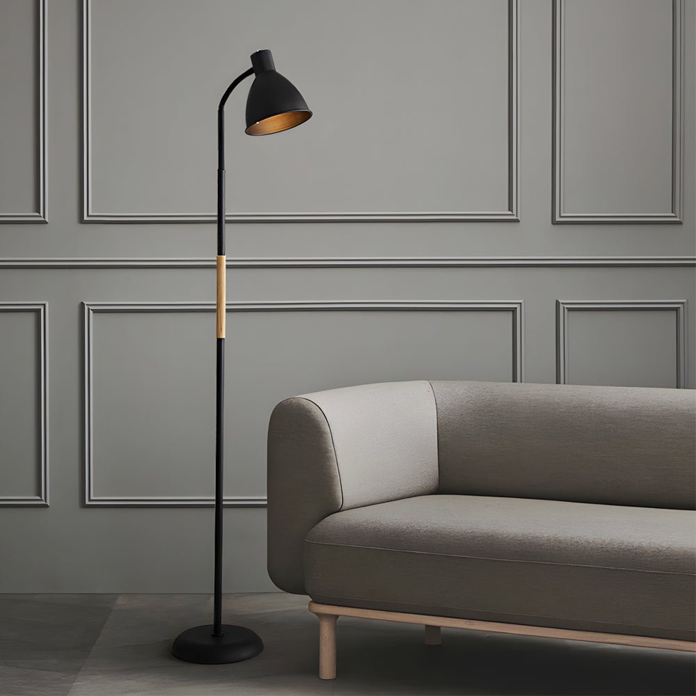 WINTHORPE 59-INCH WOODEN AND METAL ARC LED FLOOR LAMP