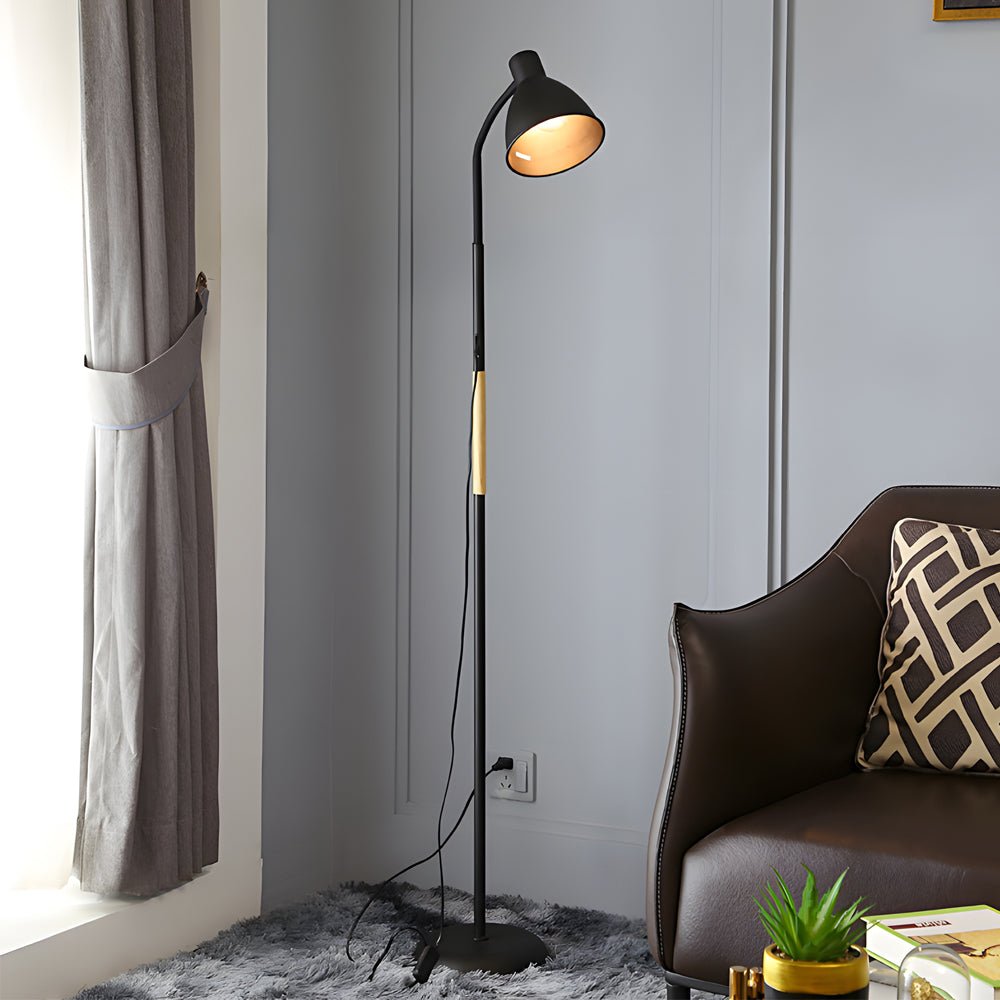 WINTHORPE 59-INCH WOODEN AND METAL ARC LED FLOOR LAMP