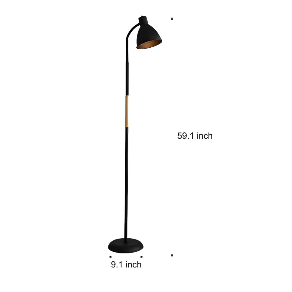 WINTHORPE 59-INCH WOODEN AND METAL ARC LED FLOOR LAMP