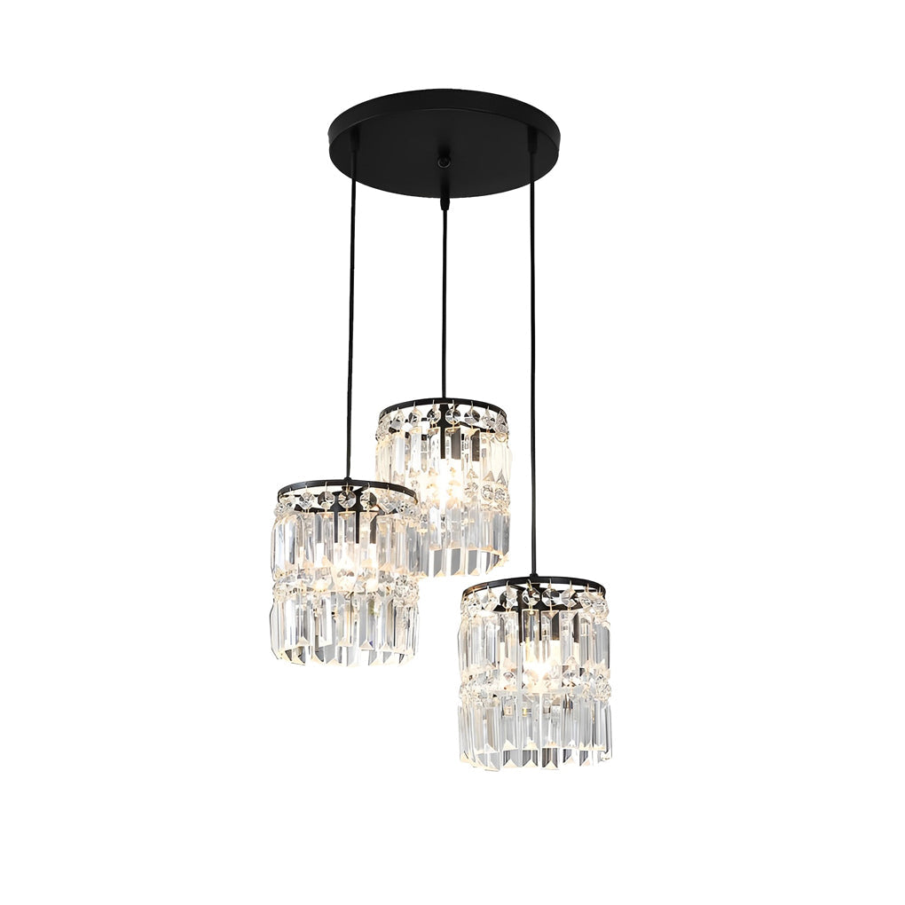 WINTHORPE CYLINDRICAL CRYSTAL PENDANT LIGHT WITH TRIPLE DIMMING