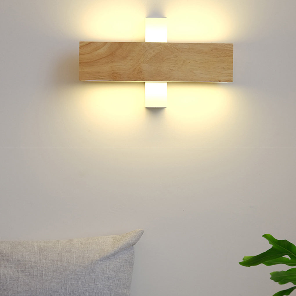 WINTHROP ROTATING RECTANGULAR WOODEN LED WALL SCONCE