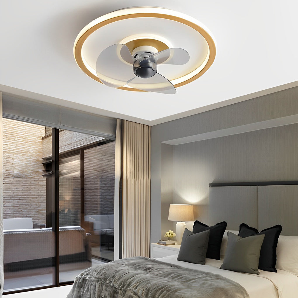 1. **WINSLOW WHISPERING CEILING FAN LUMINAIRE**  
   Features a silent operation with 360° rotation and adjustable brightness, blending seamlessly into any modern space.

2. **HATHERLEIGH INVISIBLE AIRFLOW ILLUMINATOR**  
   Combines a sleek design with d