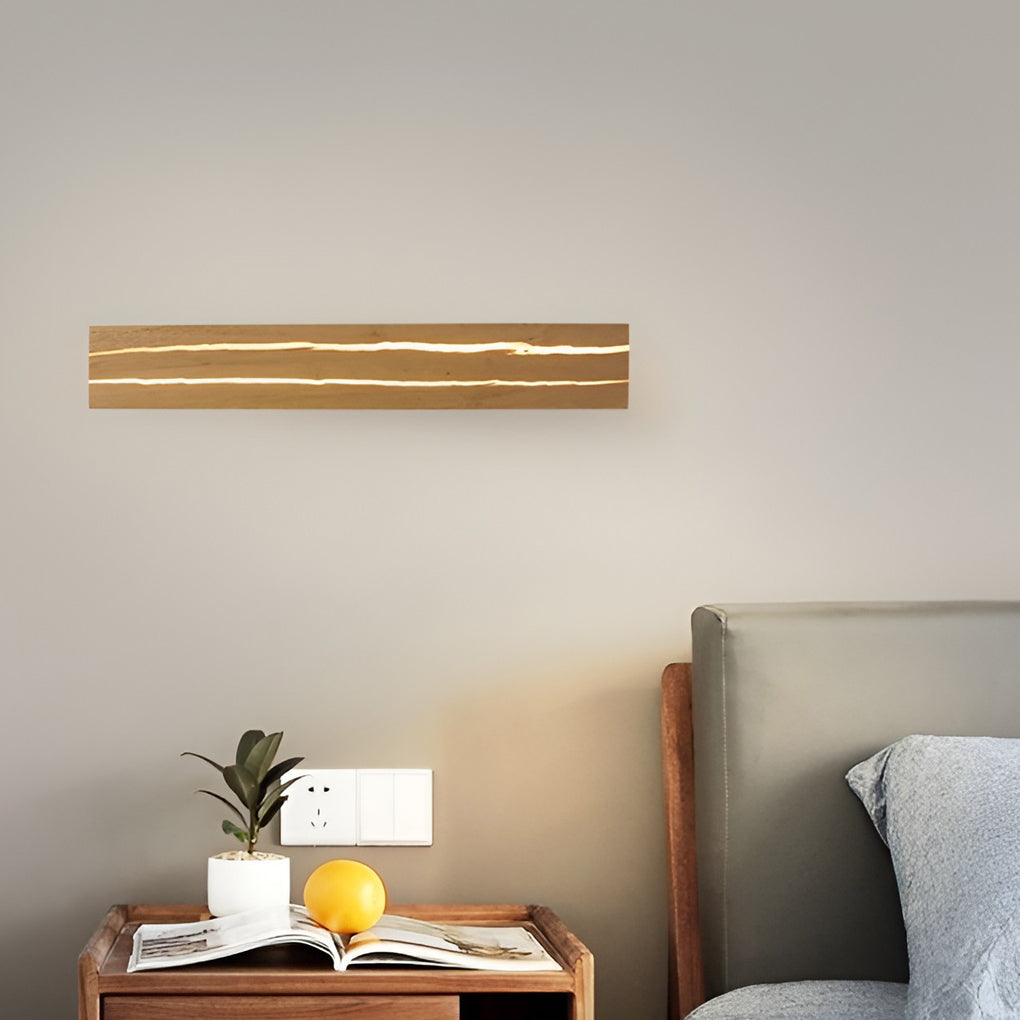 WINCHESTER RECTANGULAR WOODEN TRIO DIMMER WALL SCONCE