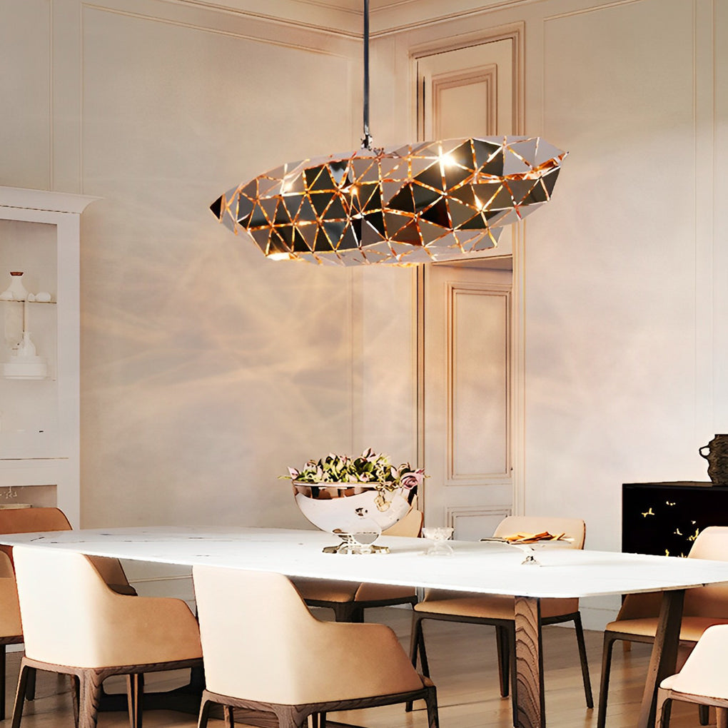 WINTHORPE STAINLESS STEEL SCULPTURAL HANGING LIGHT