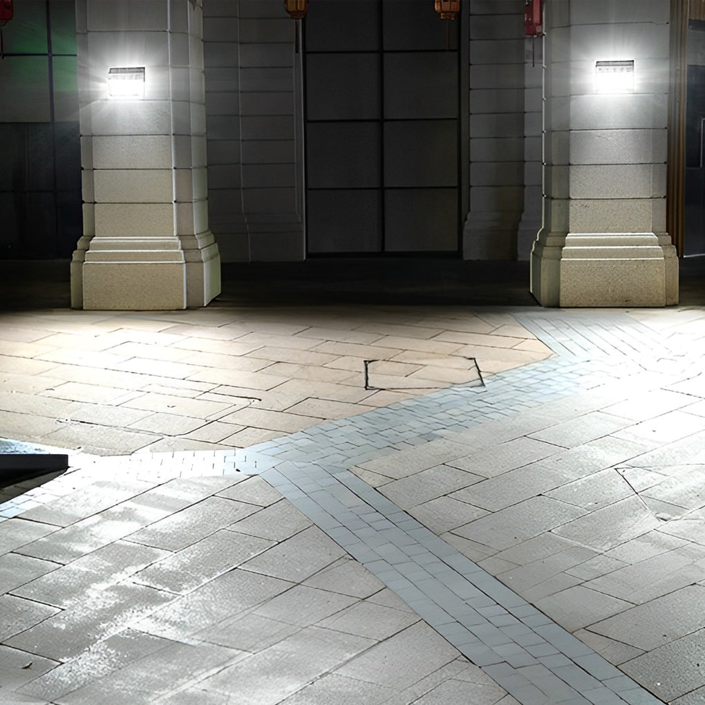 WINDSOR SOLAR RECTANGULAR MOTION DETECTION WALL LANTERN