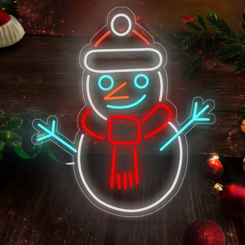 WINTERTON GLOWING SNOWMAN ACRYLIC LIGHT DISPLAY WITH DIMMER CONTROL