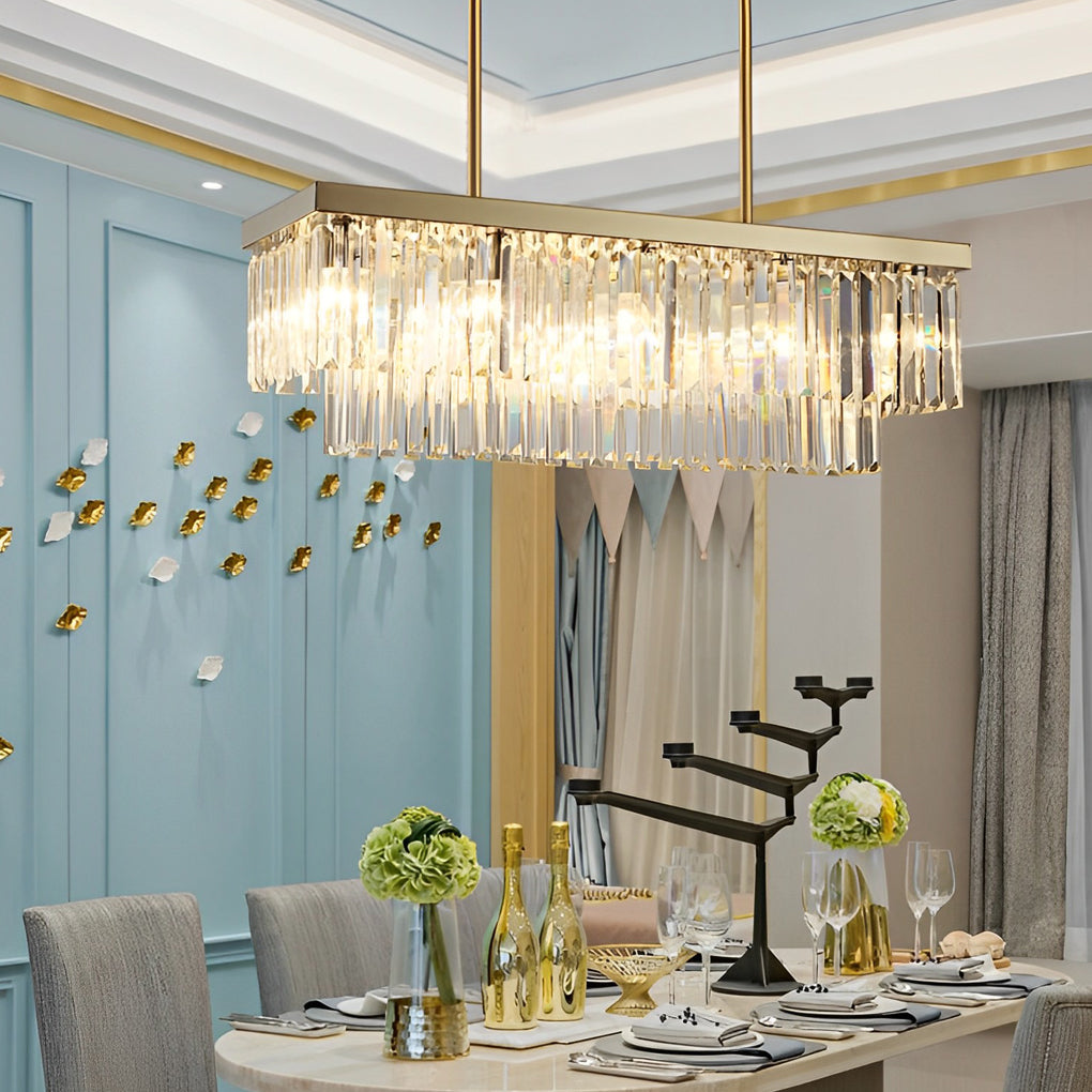 WINDSOR CRYSTAL RECTANGULAR DIMMER CHANDELIER