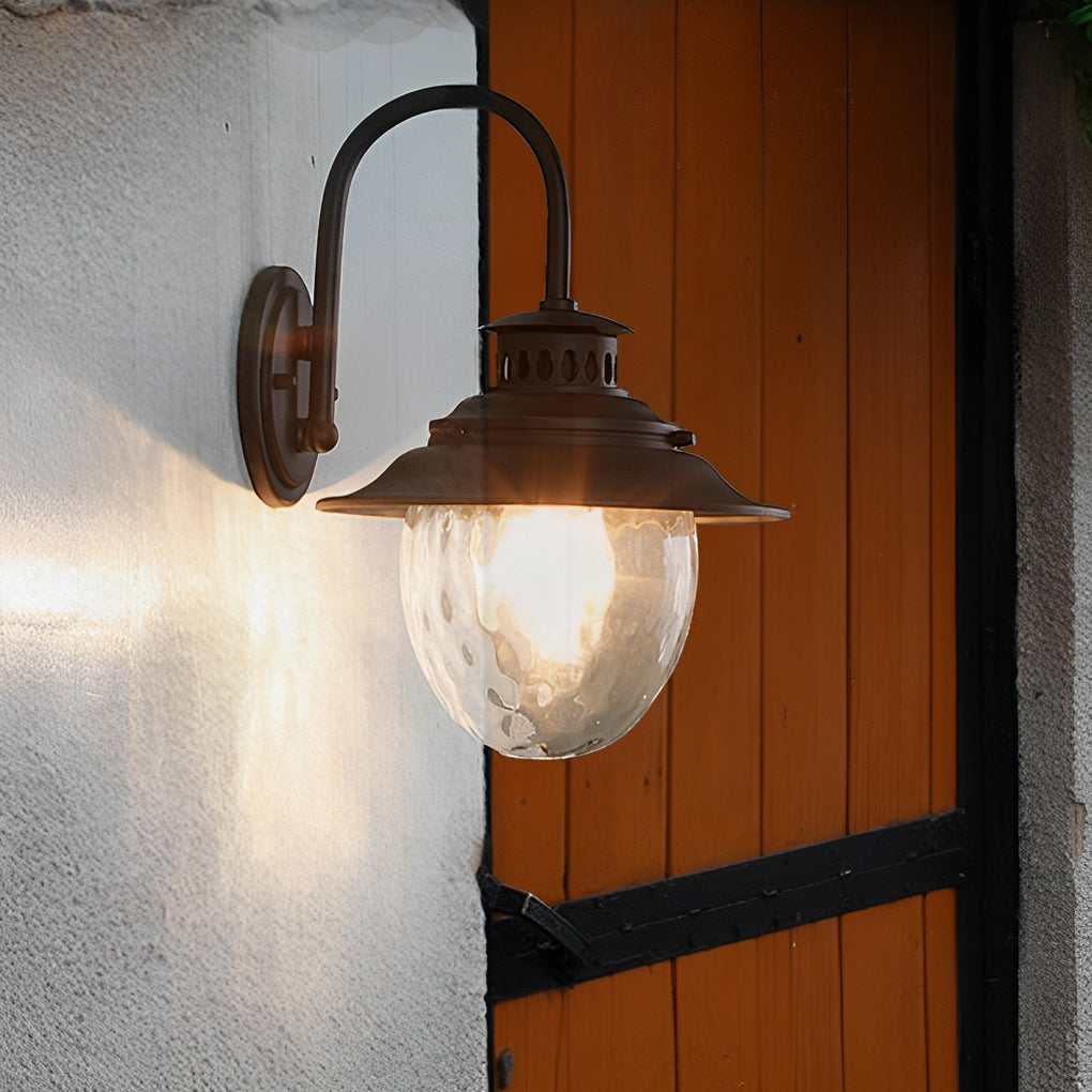 RAVENWOOD GLASS AND METAL OUTDOOR WALL LANTERN
