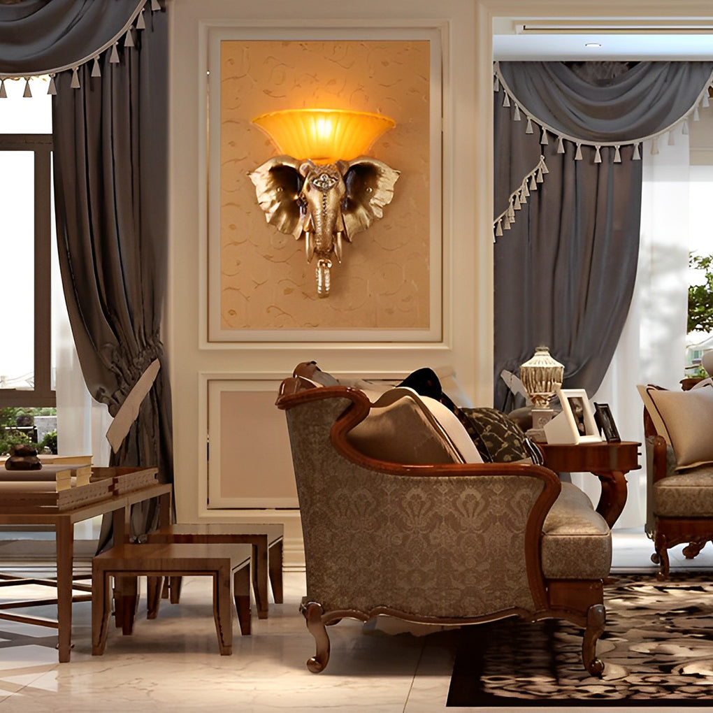 WINDSOR TRUNKED ELEPHANT WALL LANTERN