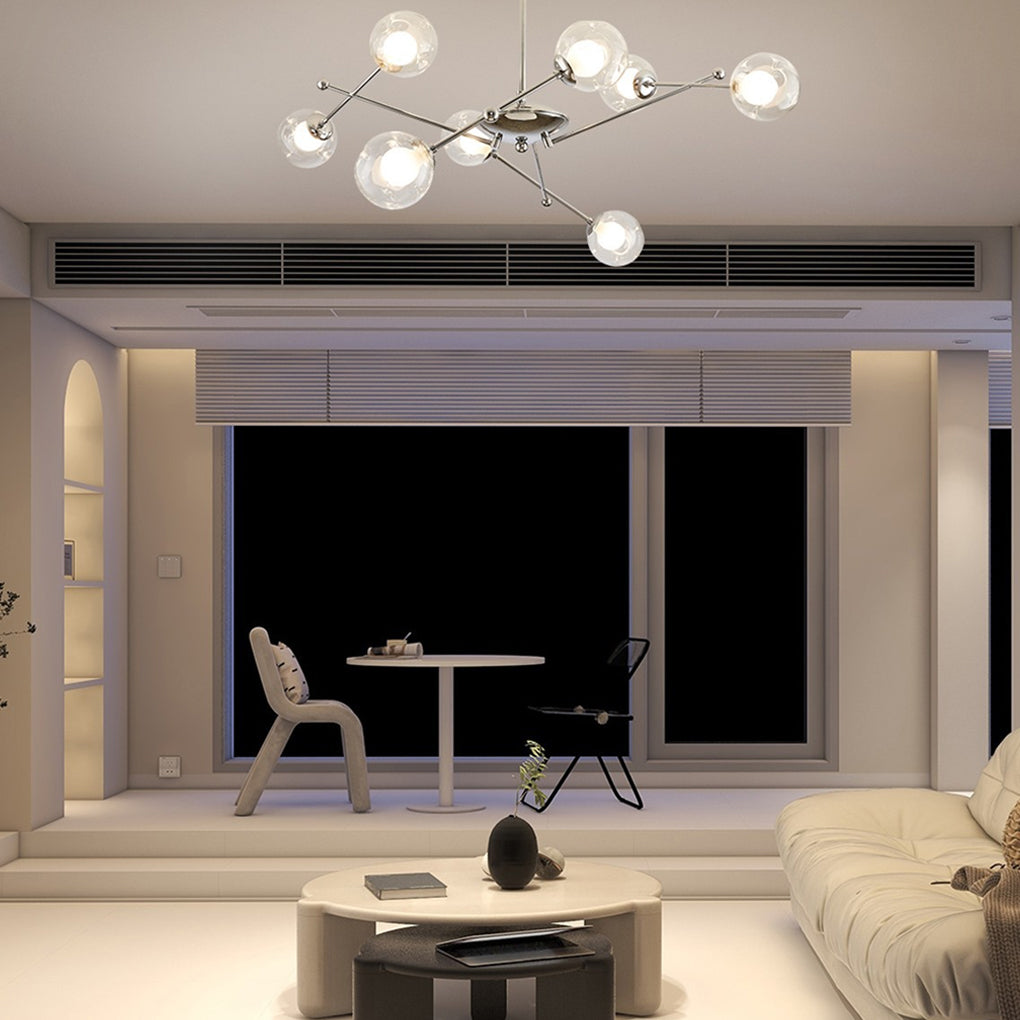 WHITBY TRIO DIMMER GLASS ORB CHANDELIER