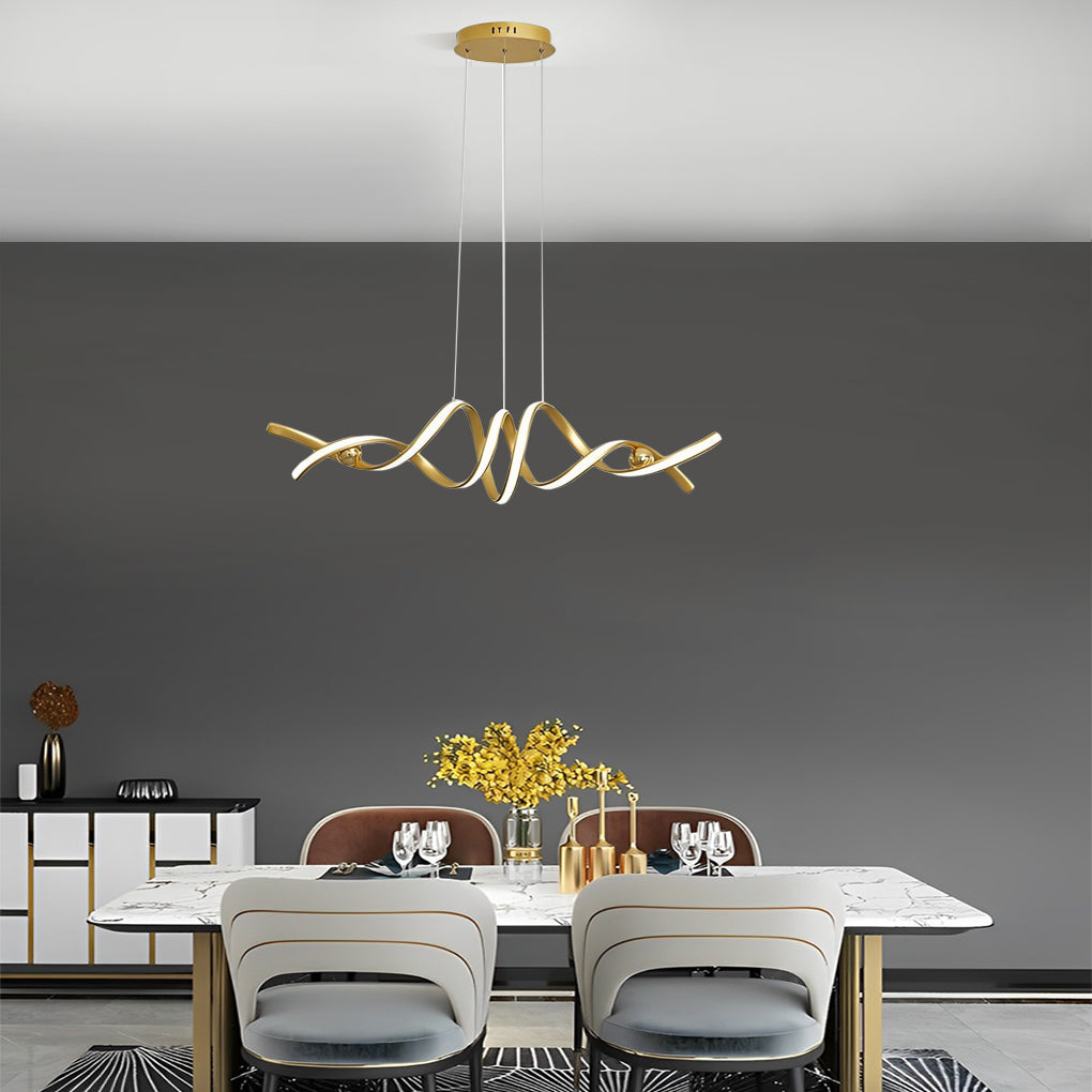 GRANVILLE TWISTED WAVE LED CHANDELIER WITH GRADUAL DIMMING