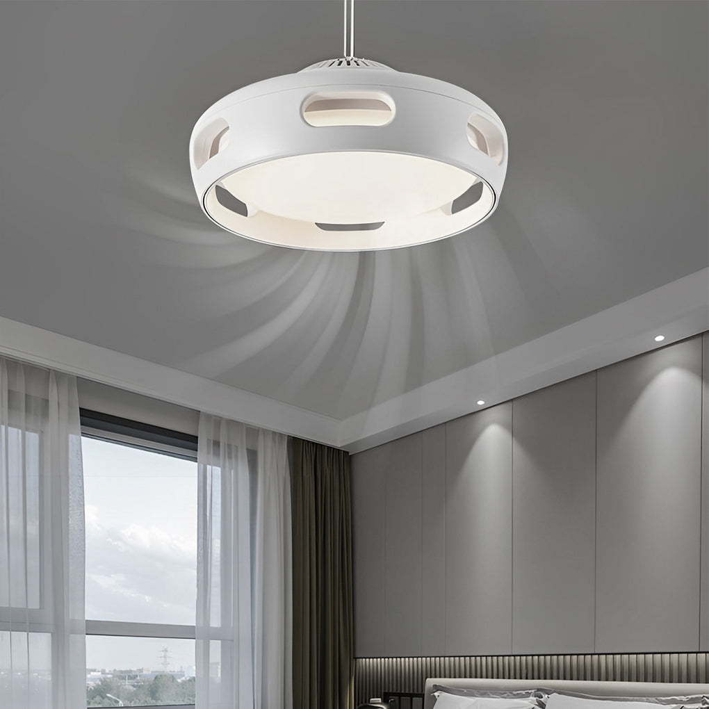 WINTHORPE WHISPERING AIR BLADLESS CEILING FAN WITH ADJUSTABLE DIMMING