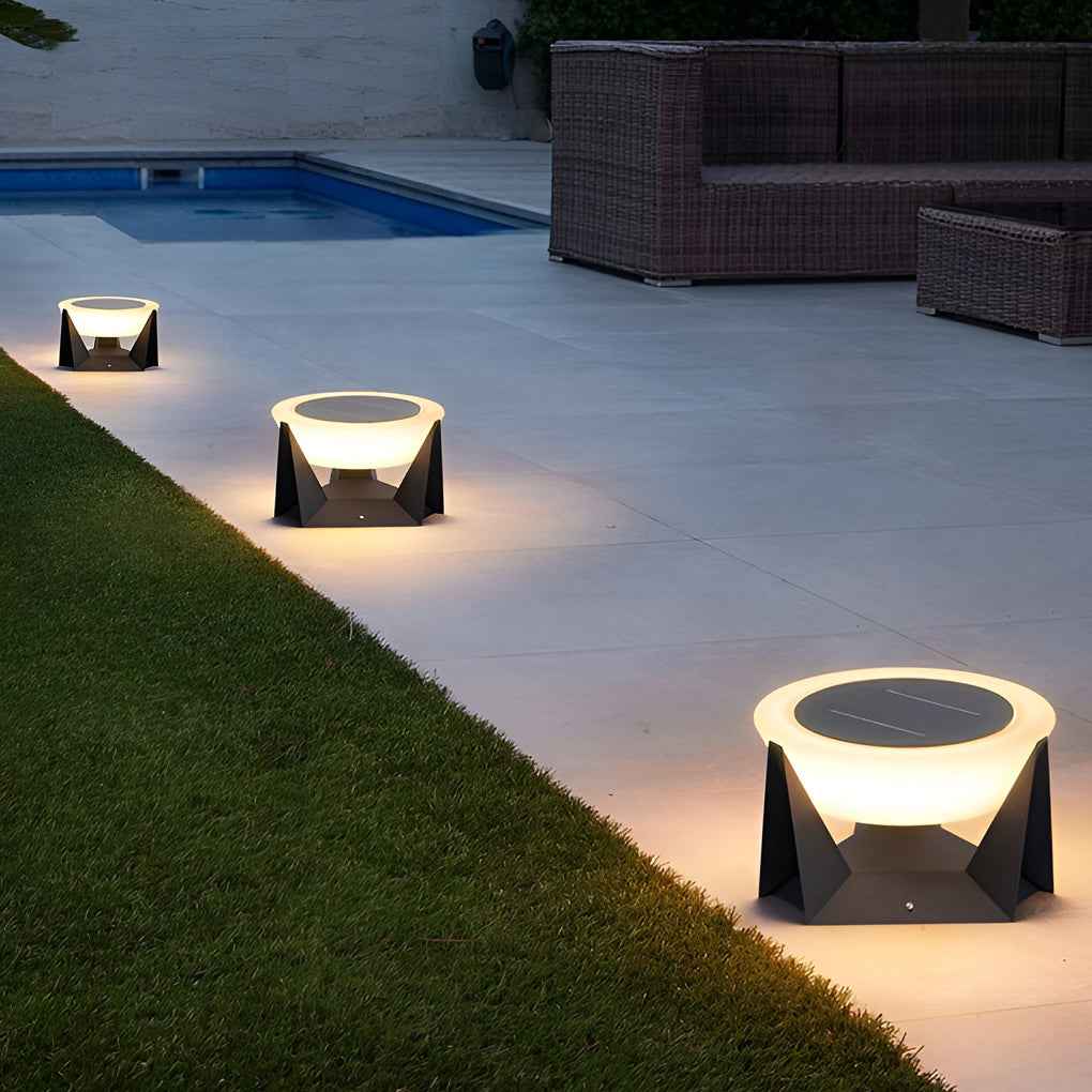 WINTERBOURNE SOLAR-POWERED GRAY PILLAR LIGHTING FOR OUTDOOR SPACES