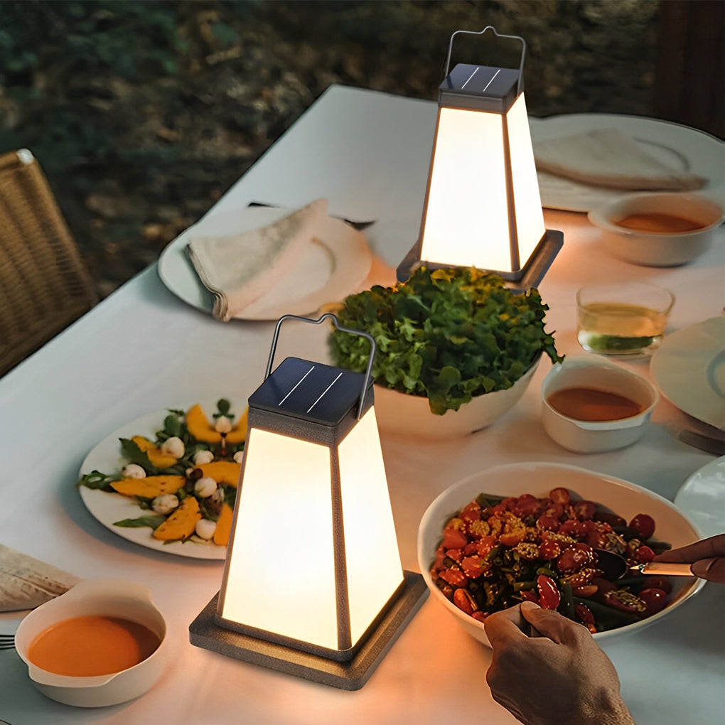 BRIDGEMAN SQUARE SOLAR LANTERN WITH WATERPROOF LED LIGHTING