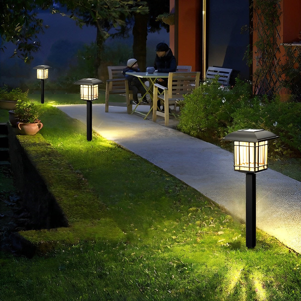 WINDSOR SOLAR SQUARE GARDEN ILLUMINATORS, WEATHER-RESISTANT OUTDOOR LANTERNS
