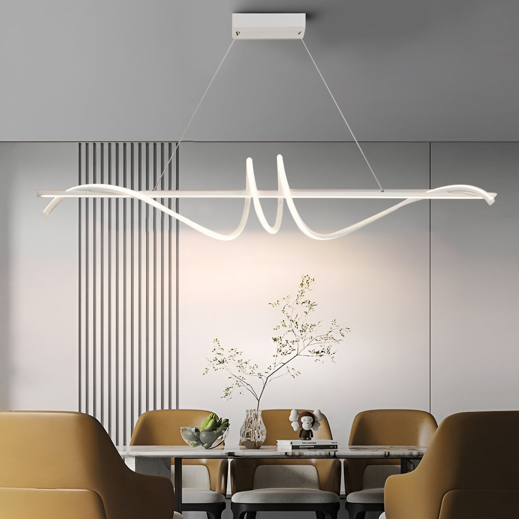 1. "WINSLOW WHISPERING LED HANGING LIGHT"  
   - Features smooth stepless dimming and a minimalist Nordic design, perfect for illuminating kitchen spaces with a warm glow.

2. "BRAMBLETON RADIANCE CEILING CHANDELIER"  
   - Showcases a unique blend of mod
