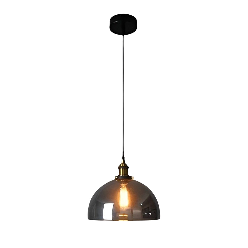 WINTHORPE SMOKED GLASS INDUSTRIAL HANGING LANTERN