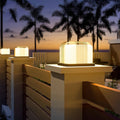 WINDSOR SQUARE SOLAR FENCE POST LANTERNS WITH WATER-RESISTANT PE SHADING