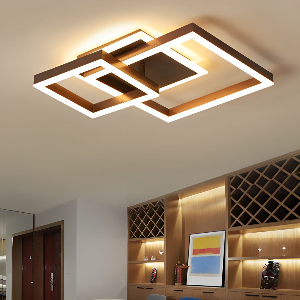 WINDSOR BROWN ALUMINUM SQUARE LED CEILING LANTERN