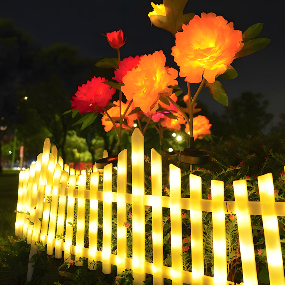 1. **WINSLOW WAVES GARDEN FENCE LANTERNS SET** - A charming collection of eight solar-powered LED lights designed in a graceful wave shape, perfect for illuminating your garden during the festive season.

2. **HARLEQUIN HORIZON SOLAR GLOW FENCE ACCENTS**