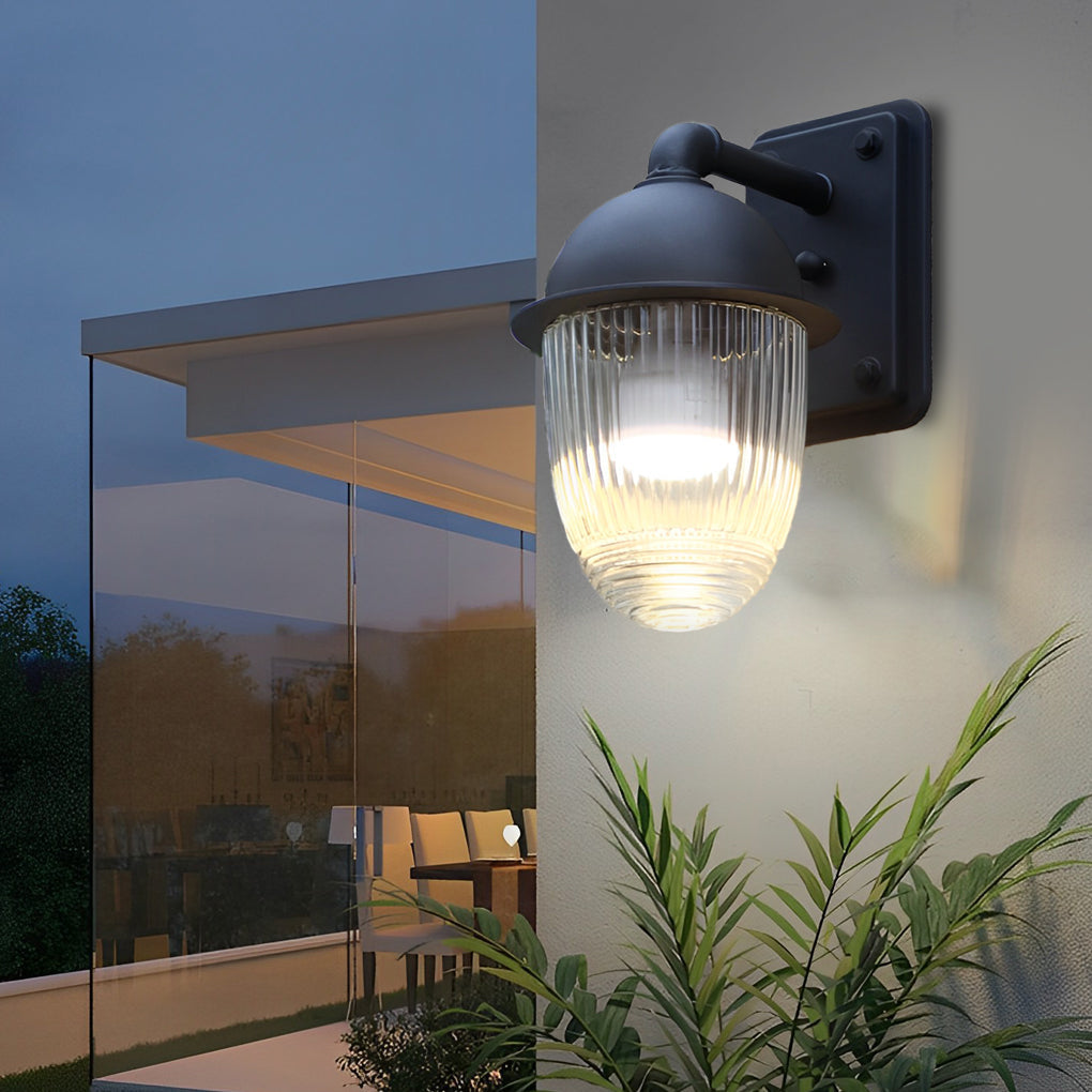 THORNBURY BLACK MATTE GLASS OUTDOOR WALL SCONCE