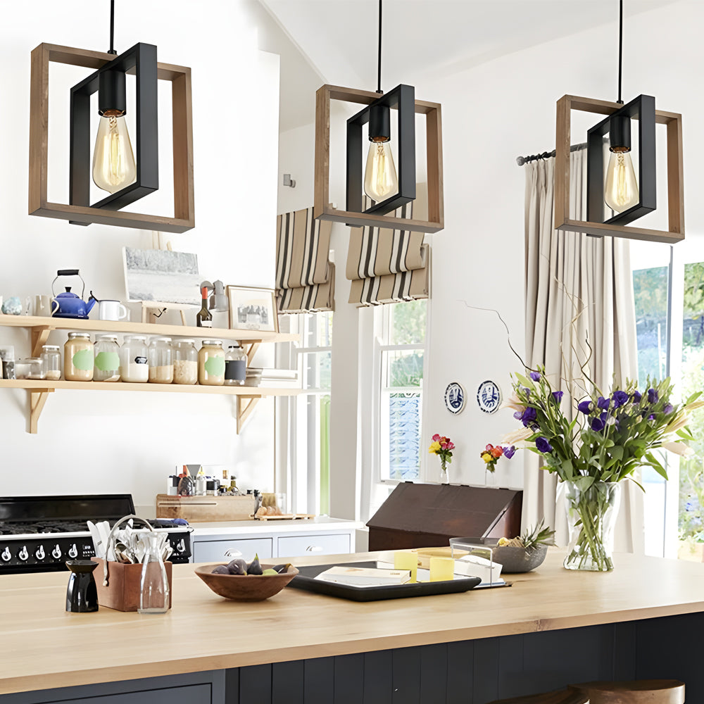 WINTERBOURNE WOODEN BEAM DINING CHANDELIER