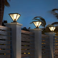 WINCHESTER MODERN SOLAR FENCE POST LANTERNS WITH GEOMETRIC DESIGN