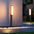 WINDSOR TWILIGHT DUAL CYLINDER PATH LIGHTS, BLACK WATER-RESISTANT OUTDOOR LANTERN