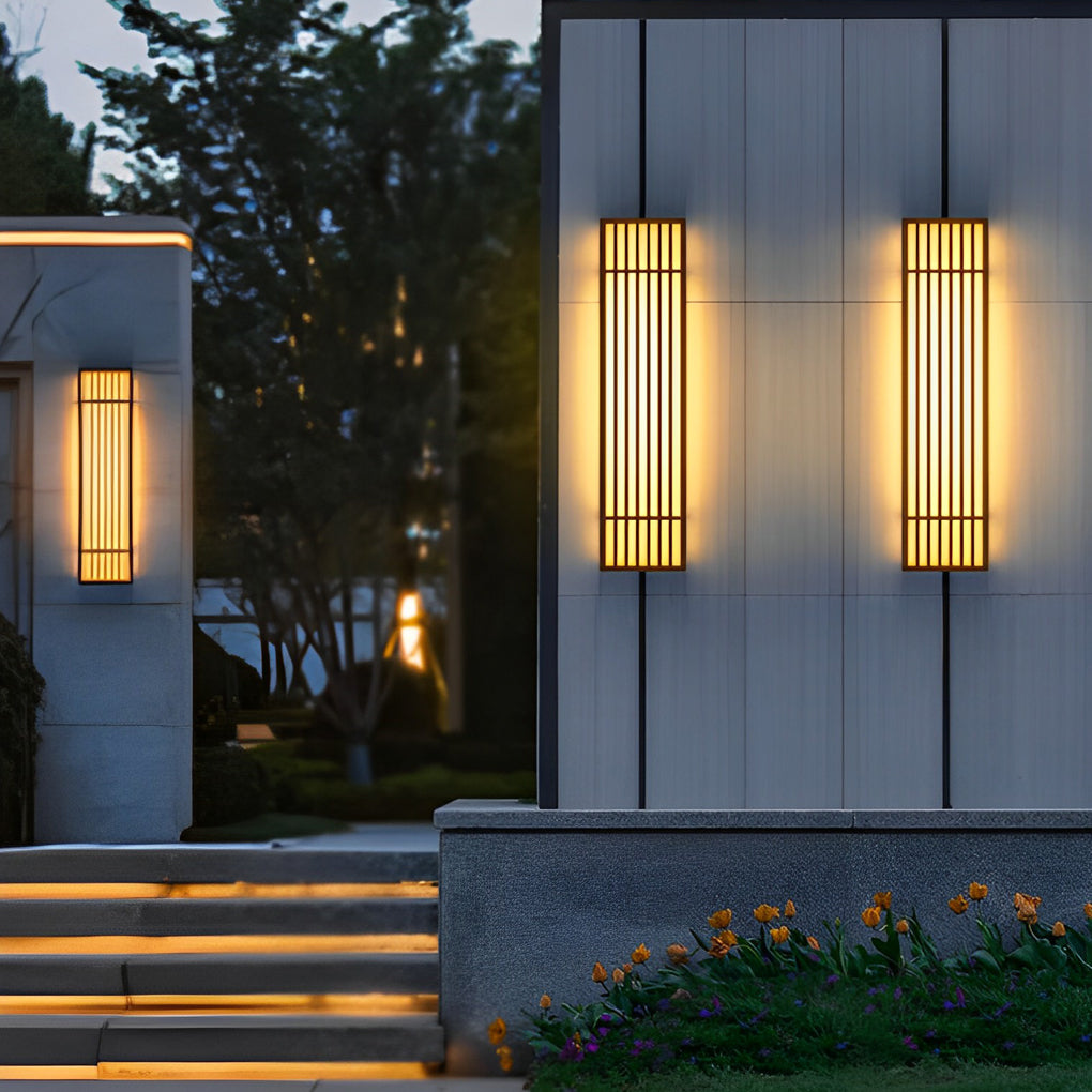 WINDSOR BROWN STRIPE OUTDOOR LED WALL LANTERN