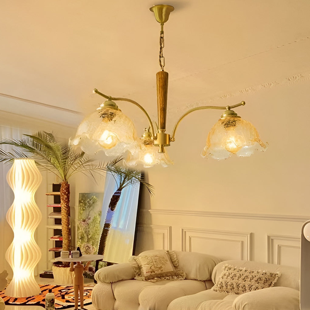 WINTHORPE TRIO CRACKED GLASS CEILING PENDANT