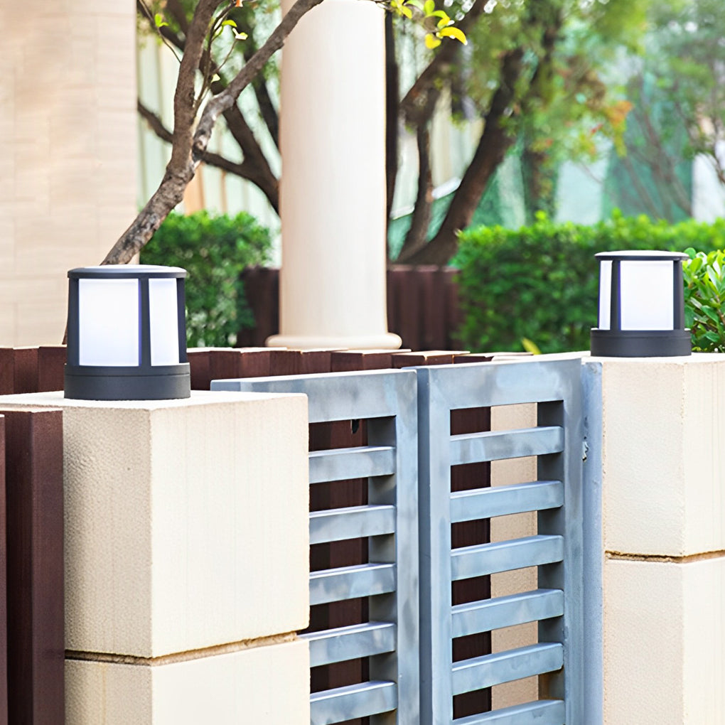 WINTHROP CYLINDRICAL ALUMINUM OUTDOOR LED FENCE LIGHTS WITH WATERPROOF DESIGN