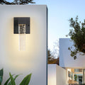 RAVENHURST BLACK CRYSTAL OUTDOOR WALL SCONCE WITH WATER-RESISTANT LED ILLUMINATION