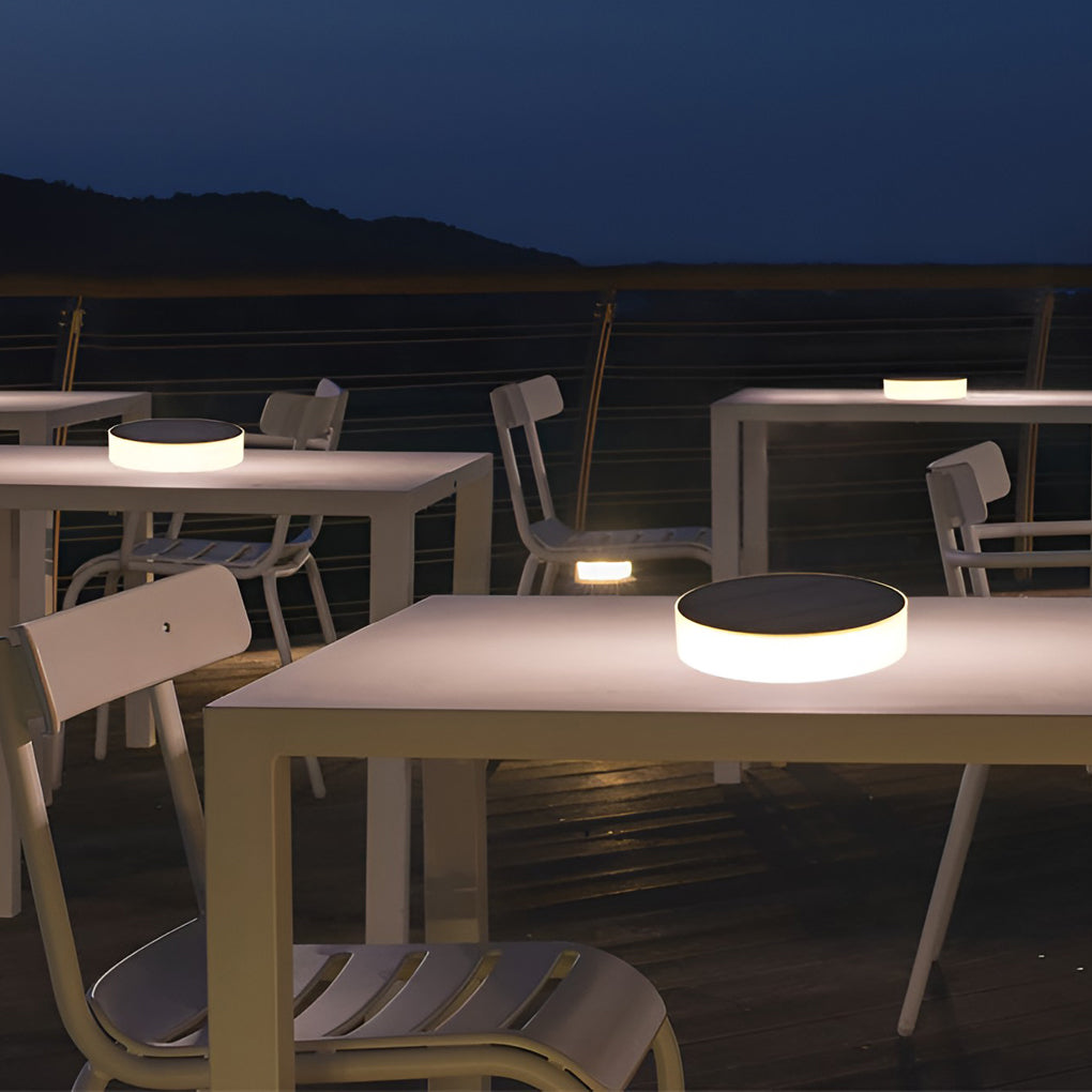 WINDSOR SOLAR GROUND GLOW DISKS - Contemporary LED Illumination for Outdoor Gardens
